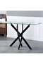 Leonardo Console Table - Modern Glass & Powder Coated Black Steel, 120x40x77cm, 2-Year Warranty