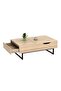 Coastal Lift Top Coffee Table with Drawer - Sonoma Oak/Black, Engineered Wood, Multi Color - 4
