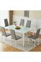 Yattin 1+6 Glass Dining Set - White / Light Grey