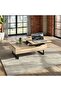 Coastal Lift Top Coffee Table with Drawer - Sonoma Oak/Black, Engineered Wood, Multi Color