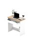 Algeira Office Desk with Drawer & Shelf - White/Oak L80xW39.6xH75cm - 4