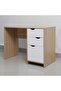 Spence Study Desk with 3 Drawers - White/Oak L100xW51xH76cm - 5