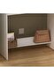 Algeira Office Desk with Drawer & Shelf - White/Oak L80xW39.6xH75cm - 3