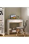 Algeira Office Desk with Drawer & Shelf - White/Oak L80xW39.6xH75cm