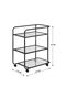 Cosimo 3-Tier Serving Trolley - Black Metal & Tempered Glass, Stylish & Durable with 2-Year Warranty - 3