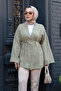 Light Khaki Hijab Kimono 19032Ahk