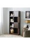 Bush 4-Door Storage Cabinet - Walnut Finish, Dureble Wood Dark Brown, 80x28x175cm - 2 Years Warranty - 8