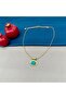 Steel Women's Gold Bead Pendant Necklace - 2