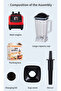Juicer Mixer Blender Smoothie Maker 1.5L Containers Steel Blades Ice Crush Function Multi Mill Grind - 4