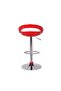 Lewis Bar Stool - Red Polypropylene & Metal Frame, Adjustable Height, Swivel Seat, Durable Design - 4