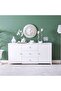 Heather White Dining Sideboard - Durable & Modern MDF Cabinet with 2-Year Warranty, 160x39x80cm