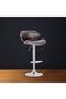 Mira Bar Stool - Adjustable Brown PU Leather Seat with Chrome Base, Durable Metal Frame