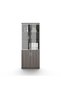 Hammel 4-Door Book Case - Dark Teakwood, 3 Shelves, Tempered Glass, 5-Year Warranty, 80x40x200cm - 2