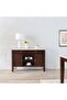 Brody Marble Dining Server - Elegant Beige & Dark Walnut Cabinet for Dining Room Storage