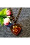 Ruidanzhi Bohemian Ethnic Style Amber Love Pendant, Made of Resin Amber and Artificial Stones - 2