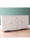 Heather White Dining Sideboard - Durable & Modern MDF Cabinet with 2-Year Warranty, 160x39x80cm - 7