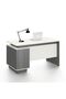 Skive Office Desk with Drawer & Storage - Grey L140xW70xH76cm