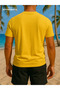 Orki Beach Men's Summer Yellow T-Shirt & Black Shorts Set - 3