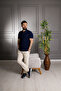 Interview Polo Neck Rayon Thin Knitwear Navy Blue Shirt T-Shirt - 4