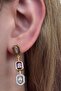 Gold Color Pink Stone Detailed Ysx Earrings (Pair)