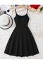 Black Casual Flexible Fabric Dress - 4