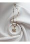 Steel Italian Crushed Chain Fan Stone Detailed Necklace - 2
