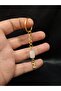 Gold Color Stone Z Letter Crystal Quartz Keychain Charm - 3