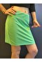 Green Lycra Women's Mini Skirt - 3
