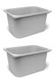 Qui̇ck 2 Pieces Gray Children's Room Furniture Toy Storage Box 42X30X23 cm Set of 2 Storage Plastic