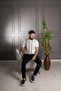 Interview 0 Collar Rayon Thin Knitwear Gray White T-Shirt - 5