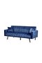 Glam 2 Seater Fabric Sofa Bed - Navy Blue L185xW81xH77cm - 2