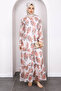Tile Patterned Chiffon Dress