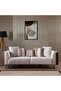 Palace 3 Seater Fabric Sofa - Ivory/Brown L230xW104xH70cm