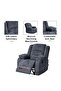 Dazler 1 Seater Fabric Recliner- Gray L97xW94xH104cm - 2