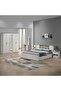 Zenith 5 Door Wardrobe with Drawers & Mirror - White Oak/Cement L200xW55xH210cm - 8