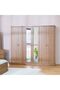 Zirco 6 Door Wardrobe - Brown Oak L240xW58xH210cm