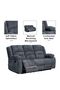 Dazler 3 Seater Fabric Recliner- Gray L207xW94xH104cm - 5