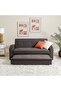 Alejandro 3 Seater Fabric Sofa Bed with Side Sleeves and Cup holders - Dark Brown L189xW92xH90cm - 7