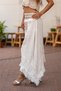 Cream Color Tassel Detailed Bohemian Skirt - 6