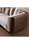 Palace 3 Seater Fabric Sofa - Ivory/Brown L230xW104xH70cm - 6