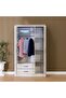 Olivos 3 Door Wardrobe with Mirror - Ash Grey/Oak L124xW56xH204cm - 3