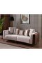 Palace 3 Seater Fabric Sofa - Ivory/Brown L230xW104xH70cm - 2
