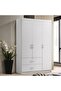 Selva 3 Door + 2 Drawer Wardrobe - White L120xW42xH181cm