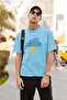 Men/Women Lightning Bolt Heart Transfer Printed Round Neck Short Sleeve T-Shirt