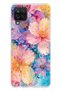 Galaxy A22 - M22 - M32 Compatible Colorful Flowers Watercolor Transparent Silicone Case