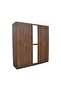 Supreme 5Door Wardrobe W/Mirror-Light Walnut L199.5xW52xH209cm - 7
