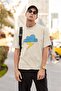 Men/Women Lightning Bolt Heart Transfer Printed Round Neck Short Sleeve T-Shirt