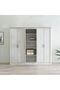 Olivos 6 Door Wardrobe - Ash Grey/Oak L231xW54xH204cm - 6