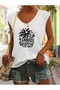 Tanned and Tipsy Printed Women's Oversize Sleeveless T-Shirt