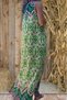 Women's New Season Green Viscose Thick Straps Ethnic Patterned Casual Long Dress 3650286 - 2